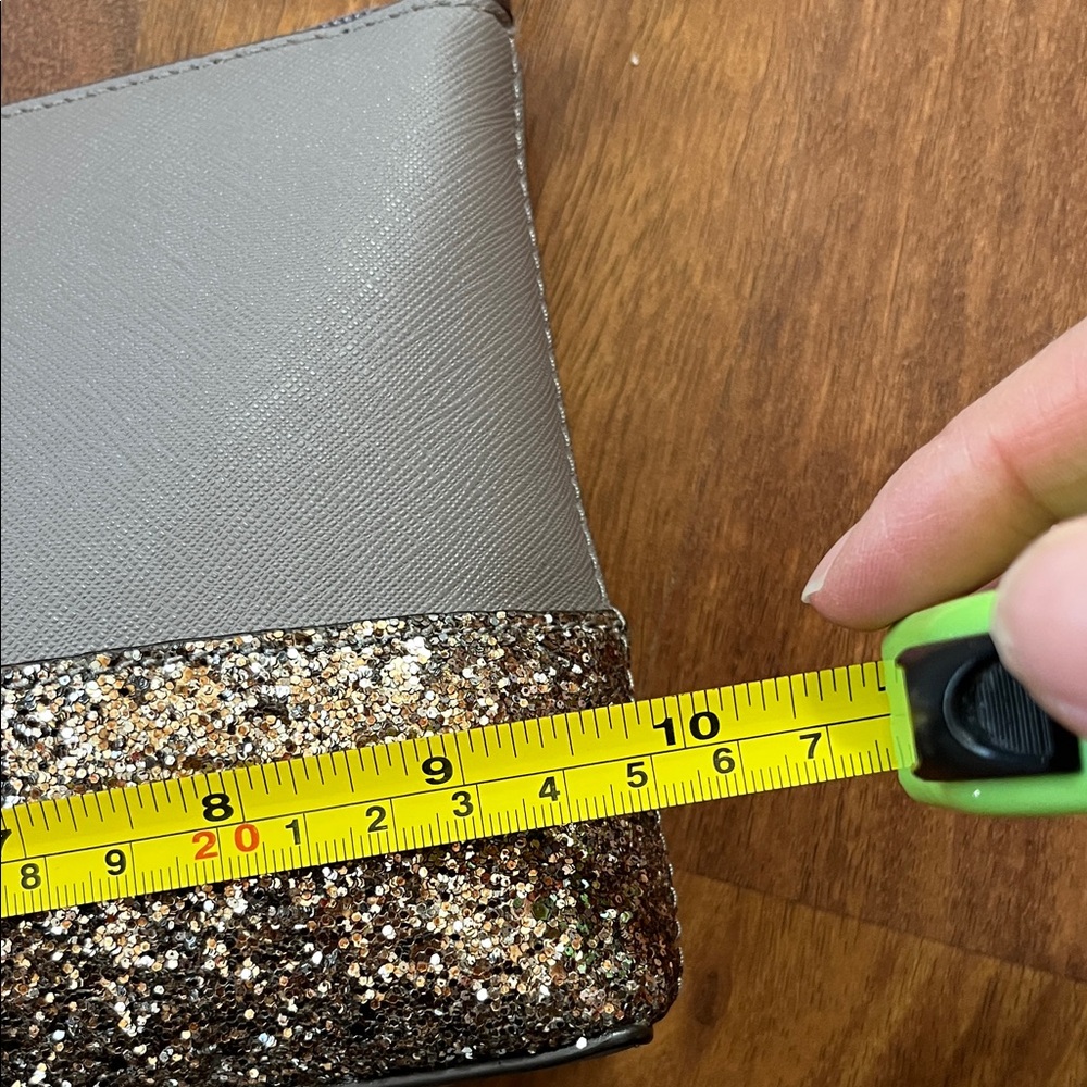 New Kate Spade Gray and Gold Crossbody Bag - Picture 14 of 16
